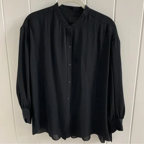 Nili Lotan Black Silk Blouse | Size M - Picture 1 of 2